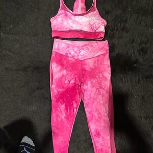 Pink Tie-Dye Leggings